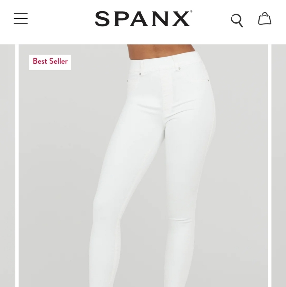 Spanx white skinny jeans size L